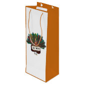 Funny Turkey Thanksgiving Kerstmis tas Wine Gift Wijn Cadeautas (Achterkant Gekanteld)