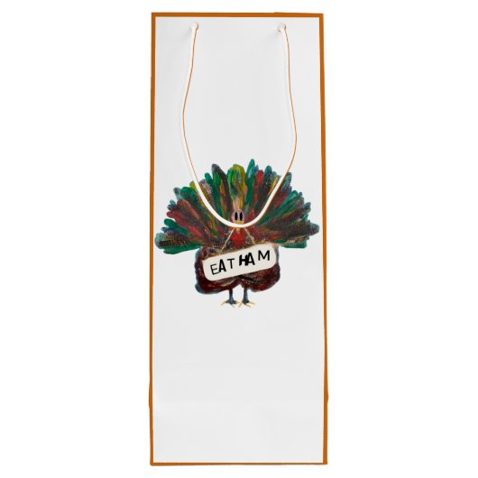 Funny Turkey Thanksgiving Kerstmis tas Wine Gift Wijn Cadeautas (Achterkant)