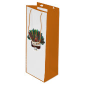 Funny Turkey Thanksgiving Kerstmis tas Wine Gift Wijn Cadeautas (Voorkant Gekanteld)