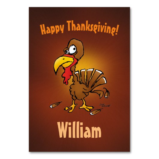 Funny Turkey Thanksgiving Place Cards Kaart (Voorkant)