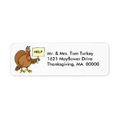 Funny Turkey Thanksgiving Return Address Stickers (Voorkant)