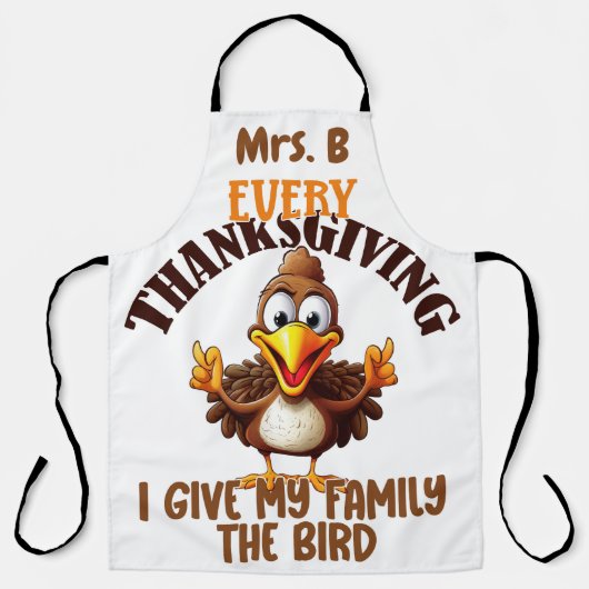 Funny Turkey Thanksgiving Schort (Voorkant)