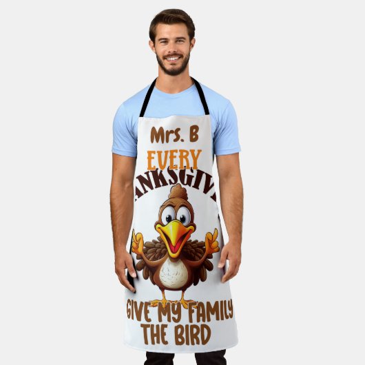 Funny Turkey Thanksgiving Schort (Gedragen)