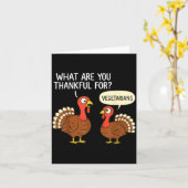 Funny Turkey Thanksgiving Thankful For Vegetarians Kaart (Gele Bloem)