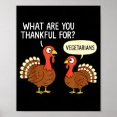 Funny Turkey Thanksgiving Thankful For Vegetarians Poster (Voorkant)