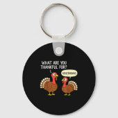 Funny Turkey Thanksgiving Thankful For Vegetarians Sleutelhanger (Voorkant)