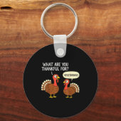 Funny Turkey Thanksgiving Thankful For Vegetarians Sleutelhanger (Voorkant)