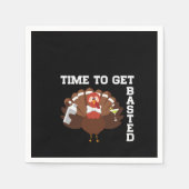 Funny Turkey Time To Get Basted Thanksgiving Servet (Voorkant)