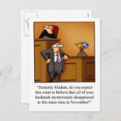 Funny Turkey Trial Thanksgiving Briefkaart (Voorkant / Achterkant)