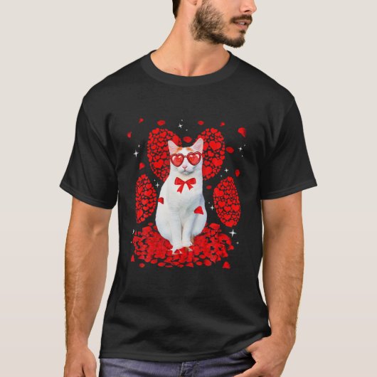 Funny Turkey Van Cat Valentijn Paw Heart Cat Love T-shirt (Voorkant)