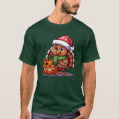 Funny Turkey with Pumpkin Wrapped in Lights Thanks T-shirt (Voorkant)