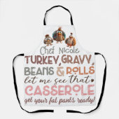 Funny Turkeys Thanksgiving Dinner Chef Schort (Voorkant)