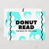 Funny Turquoise Donut Briefkaart (Voorkant / Achterkant)