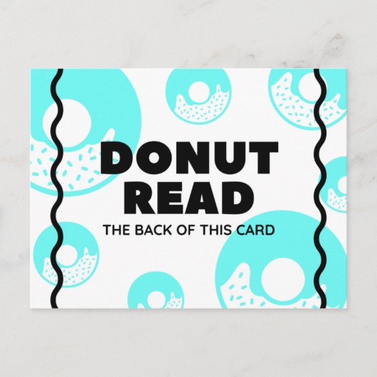 Funny Turquoise Donut Briefkaart (Voorkant)