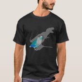 Funny Turquoise Green Cheeked Conure T-Rex Dinosau T-shirt (Voorkant)