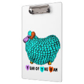Funny Turquoise Ram Chinese Year Zodiac Clipboard Klembord (Links)