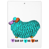 Funny Turquoise Ram Chinese Year Zodiac Clipboard Klembord (Achterkant)