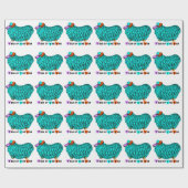 Funny Turquoise Ram Chinese Year Zodiac Gift Paper Cadeaupapier (Vlak)