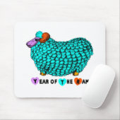 Funny Turquoise Ram Chinese Year Zodiac Mousepad Muismat (Met muis)