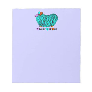Funny Turquoise Ram Chinese Year Zodiac Notitieblo Notitieblok