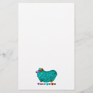 Funny Turquoise Ram Chinese Year Zodiak Stationery Briefpapier