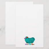 Funny Turquoise Ram Chinese Year Zodiak Stationery Briefpapier (Voorkant / Achterkant)