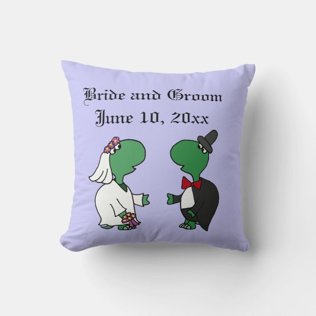 Funny Turtle Bride and Groom Wedding Art Kussen (Voorkant)