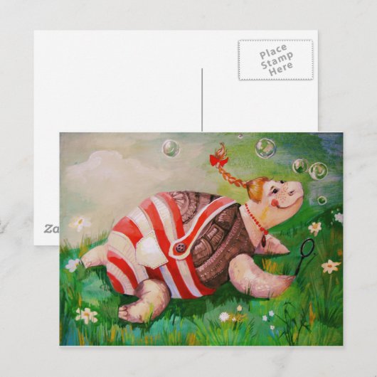 FUNNY TURTLE BRIEFKAART (Voorkant / Achterkant)