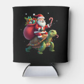 Funny Turtle Christmas Santa Riding Sea Turtle Xma Blikjeskoeler (Voorkant)