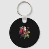 Funny Turtle Christmas Santa Riding Sea Turtle Xma Sleutelhanger (Voorkant)