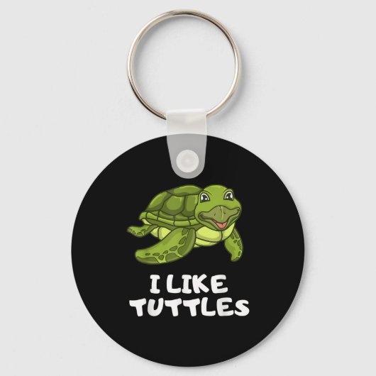 Funny Turtle Clothing - Turtle Meme I like Turtle Sleutelhanger (Voorkant)
