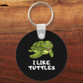 Funny Turtle Clothing - Turtle Meme I like Turtle Sleutelhanger (Voorkant)