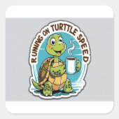 Funny Turtle Coffee Sticker (Voorkant)