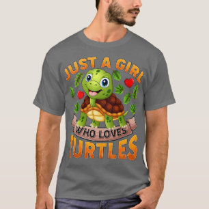 Funny Turtle Dierenvriend gewoon een meisje dat va T-shirt
