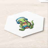 Funny Turtle Gamer Gaming Turtles Video Game (1) Kartonnen Onderzetters (Schuin)