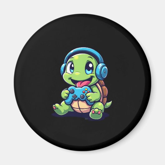 Funny Turtle Gamer Gaming Turtles Video Game (1) Magneet (Voorkant)
