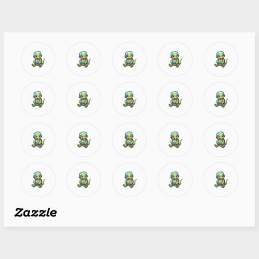 Funny Turtle Gamer Gaming Turtles Video Game (1) Ronde Sticker (Vel)