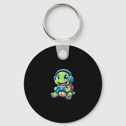 Funny Turtle Gamer Gaming Turtles Video Game (1) Sleutelhanger (Voorkant)