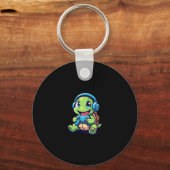 Funny Turtle Gamer Gaming Turtles Video Game (1) Sleutelhanger (Voorkant)