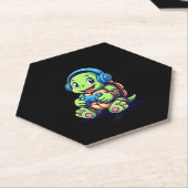 Funny Turtle Gamer Gaming Turtles Video Game (3) Kartonnen Onderzetters (Schuin)
