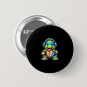 Funny Turtle Gamer Gaming Turtles Video Game (4) Ronde Button 5,7 Cm (Voorkant /achterkant)