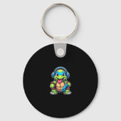 Funny Turtle Gamer Gaming Turtles Video Game (4) Sleutelhanger (Voorkant)