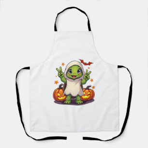 Funny Turtle Ghost Pumpkin Boo Halloween Kids Here Schort