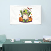 Funny Turtle Ghost Pumpkin Boo Halloween Kids Here Spandoek (Beurs)