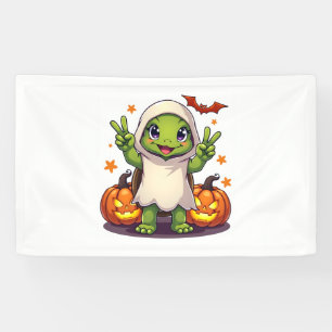Funny Turtle Ghost Pumpkin Boo Halloween Kids Here Spandoek