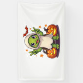Funny Turtle Ghost Pumpkin Boo Halloween Kids Here Spandoek (Verticaal)