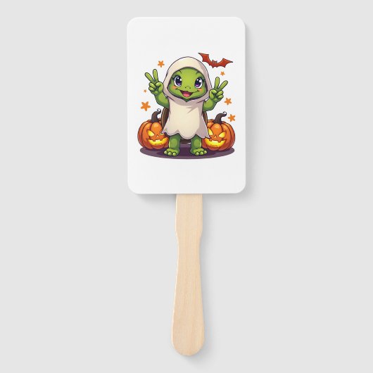 Funny Turtle Ghost Pumpkin Boo Halloween Kids Mens Handwaaier (Voorkant)