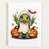Funny Turtle Ghost Pumpkin Boo Halloween Kids Mens Planner (Voorkant)