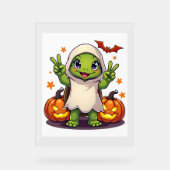 Funny Turtle Ghost Pumpkin Boo Halloween Kinder Ma Acryl Bord (Voorkant)