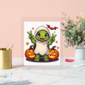 Funny Turtle Ghost Pumpkin Boo Halloween Kinder Ma Acryl Bord (Huwelijk)